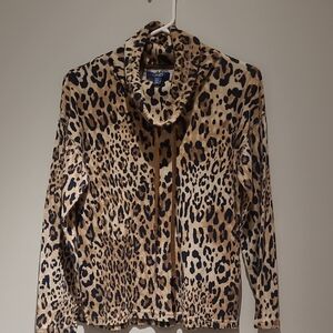 Chaps Leopard Print Jacket - Tan and Black